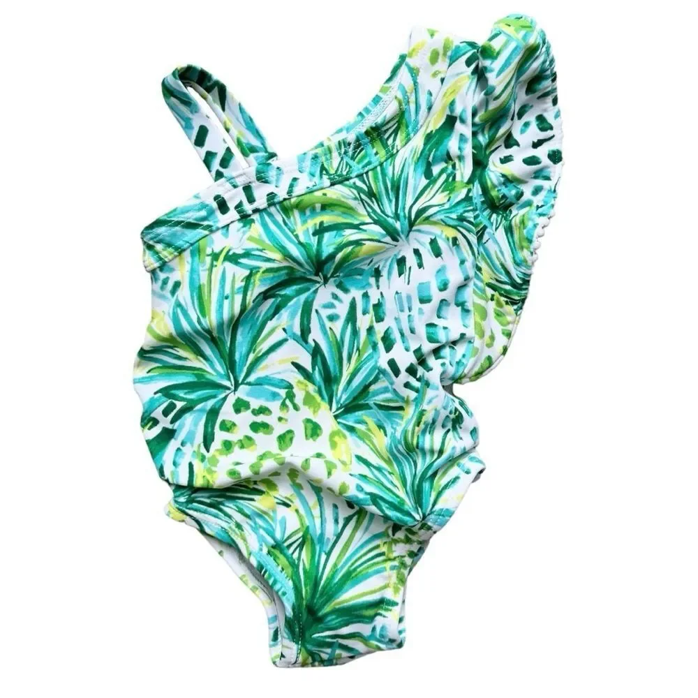 Janie and Jack Baby Pineapple Ruffle One Piece Bathing Suit. 6-12 Months. NWOT. - Picture 2 of 10